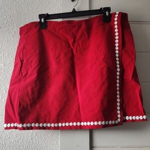 Red Women's Skort with White Trim